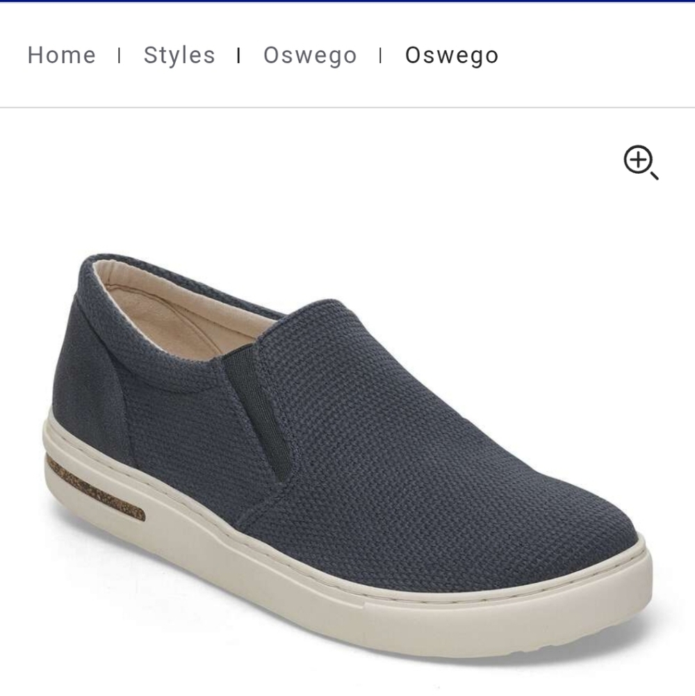 Birkenstock Oswego Slip On Suede/Canvas Sneaker, Black, Euro 38, US 7-7.5 Narrow